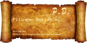 Pilinger Dorián névjegykártya
